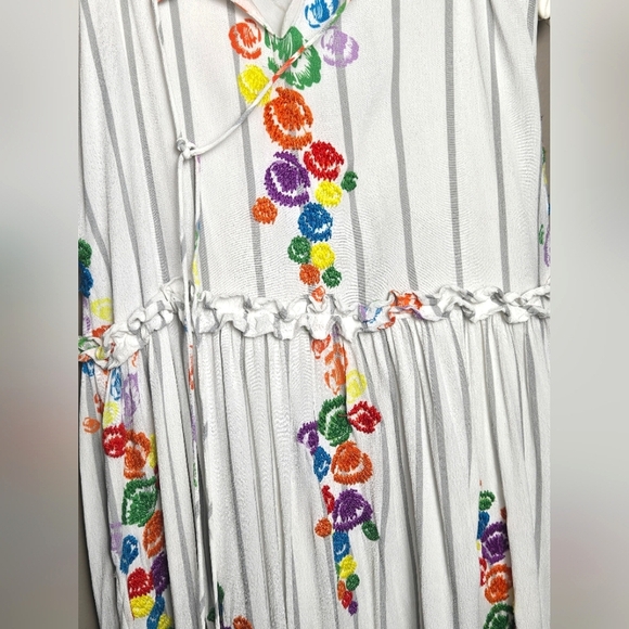 All Things Mochi Mady Embroidered Boho Slow Fadhion Maxi Dress, Small - Picture 6 of 7